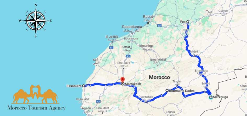 Itinéraire de 3 jours de Fès à Marrakech